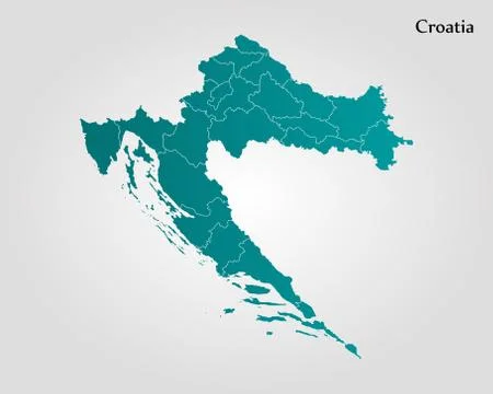 Map of Croatia Stock Illustration