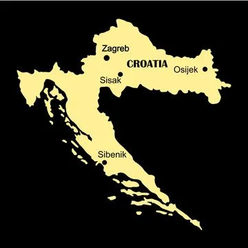 Map of Croatia Stock Illustration