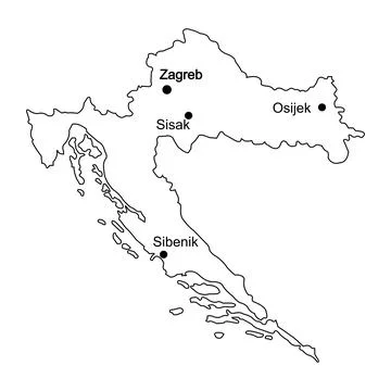 Map of Croatia Stock Illustration