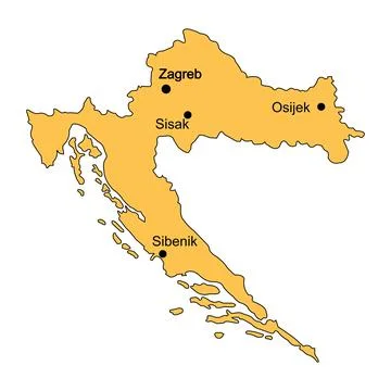 Map of Croatia Stock Illustration