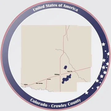 Map of Crowley County in Colorado Illustrazione stock
