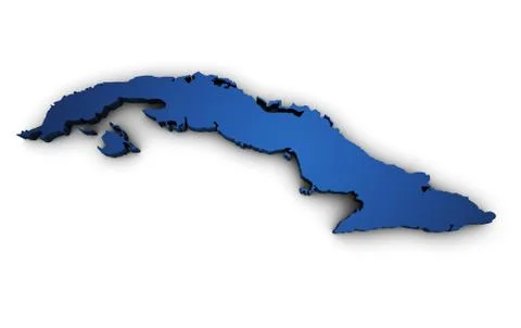 Map of cuba 3d shape Stock Illustration