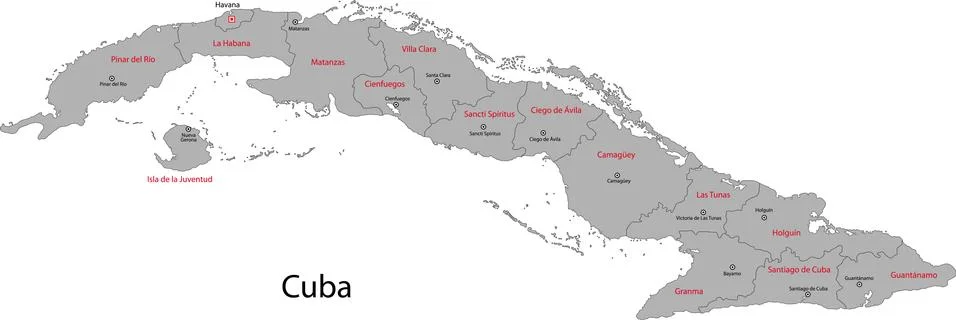 Map of cuba Stock Illustration