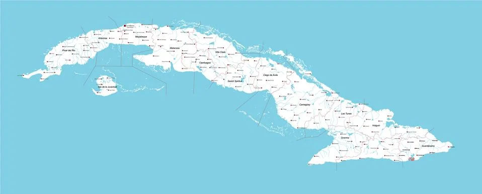 Map of Cuba Stock Illustration