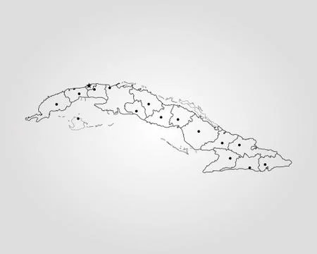 Map of Cuba Stock Illustration
