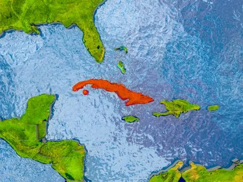 Map of Cuba Stock Illustration