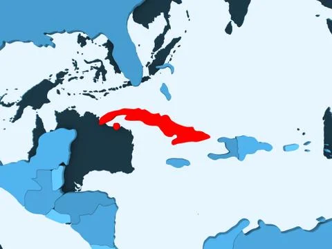 Map of Cuba Stock Illustration