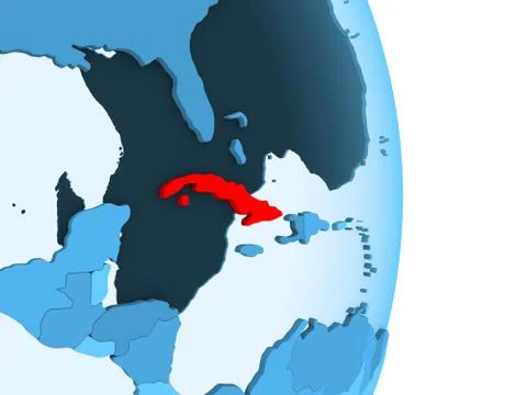 Map of Cuba in red Stock Illustration