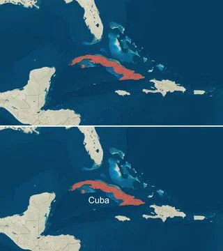 The map of Cuba with text, textless Stock Illustration