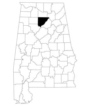 Map of Cullman County in Alabama state on white backround. single County ma.. Stock Illustration
