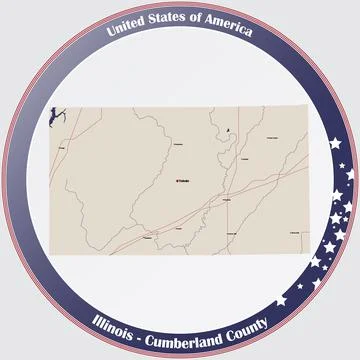 Map of Cumberland County in Illinois Stock Illustration