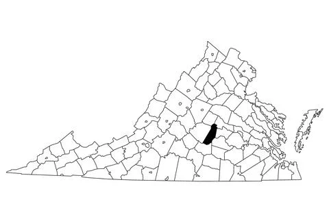 Map of Cumberland County in Virginia state on white background. single Coun.. Stock Illustration