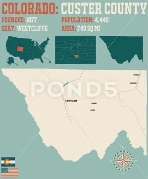 Map of Custer County in Colorado: Graphic #117917473