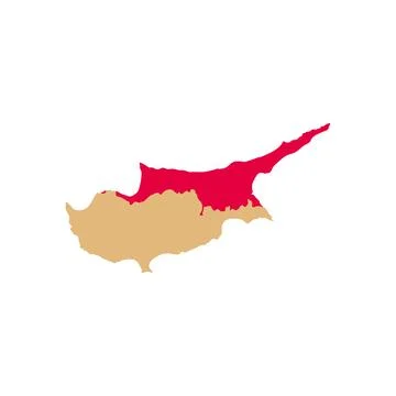 Map of Cyprus with borderline. Vector drawing Stock Illustration