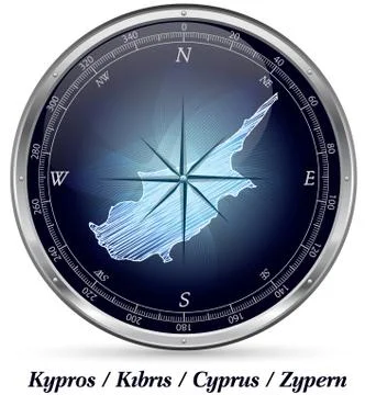 Map of cyprus with borders Stock Illustration