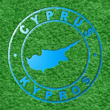 Map of Cyprus, Forest with Water Map Stock Illustration