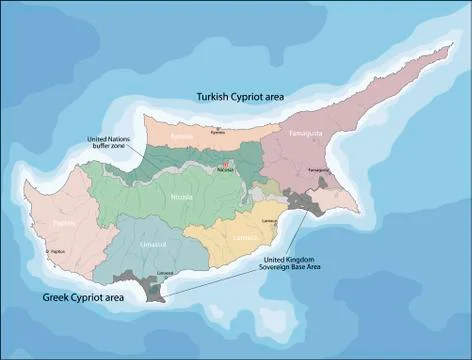 Map of Cyprus Stock Illustration
