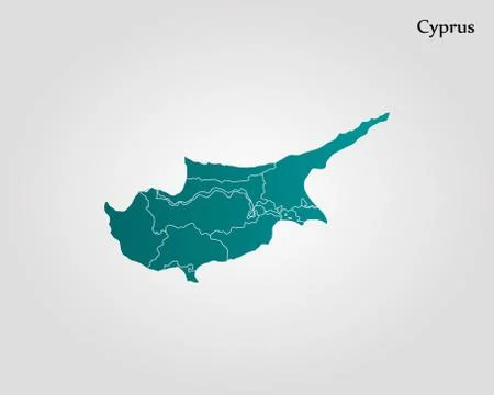 Map of Cyprus Stock Illustration