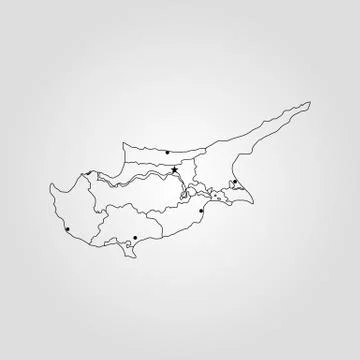 Map of Cyprus Stock Illustration
