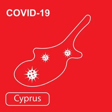 Map of Cyprus labeled Epidemic and Quarantine COVID-19. Stock-Illustration