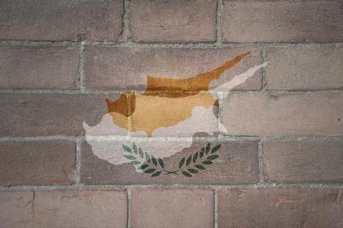 Map of cyprus on a old brick wall Stock Photos