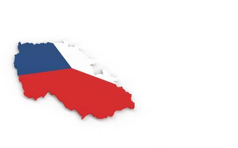Map of Czech R with Czech flag 3D rendering Illustrazione stock