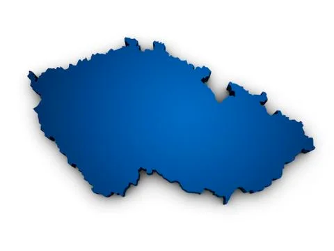 Map of czech republic 3d shape Stock Illustration