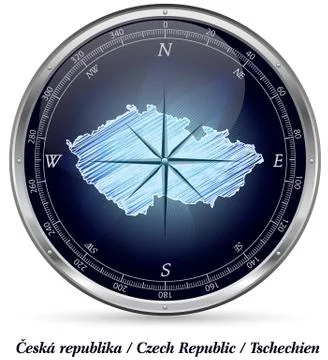 Map of czech republic with borders Stock Illustration