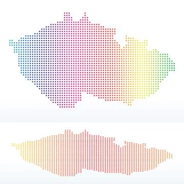 Map of Czech Republic with with Dot Pattern Illustrazione stock