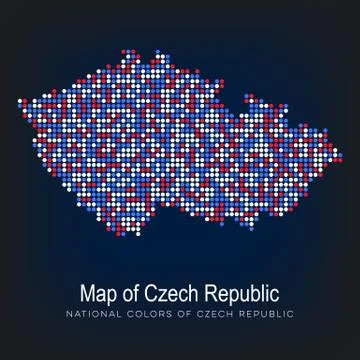 Map of czech republic dot pattern Stock-Illustration