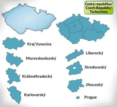 Map of czech republic Stock Illustration