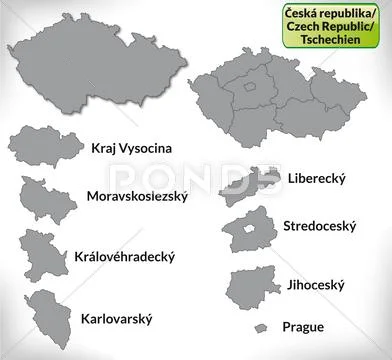 Map of czech republic Stock Illustration