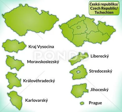 Map of czech republic Stock Illustration