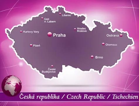 Map of czech republic Stock Illustration