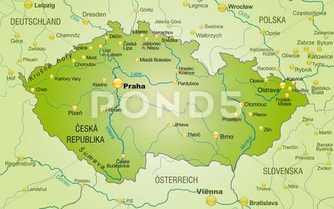 Map of czech republic Stock Illustration