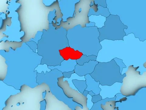 Map of Czech republic Stock Illustration