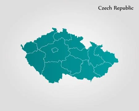 Map of Czech Republic Stock Illustration