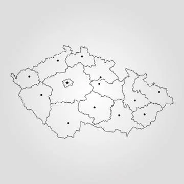 Map of Czech Republic Stock Illustration