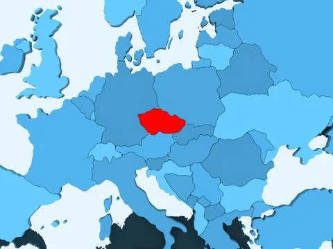 Map of Czech republic Stock Illustration