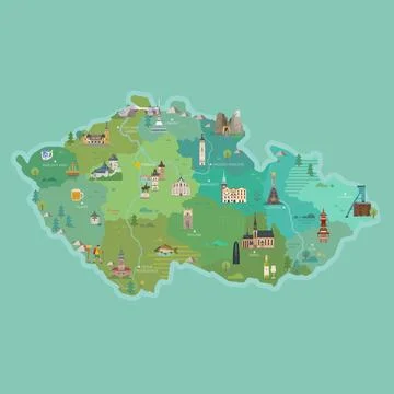 Map of Czech Republic Stock Illustration