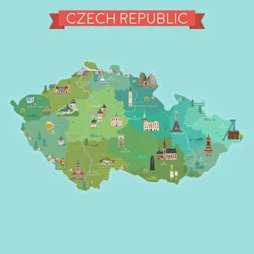 Map of Czech Republic Stock Illustration