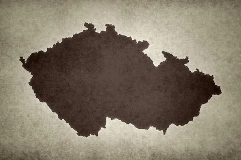 Map of the Czech Republic on a paper Stock Illustration