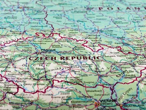 Map of Czech Republic Stock Photos