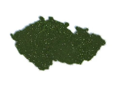 Map of czech republic series countries out of realistic grass Stock Illustration