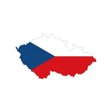 Map of Czech Republic. Vector design isolated on white background. Stock Illustration