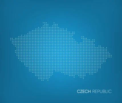 Map of czech republic vector dot pattern Stock Illustration