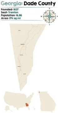 Map of Dade County in Georgia Stock Illustration