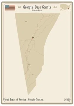 Map of Dade County in Illinois Stock Illustration