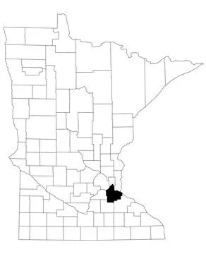 Map of Dakota County in Minnesota state on white background. single County .. Stock Illustration