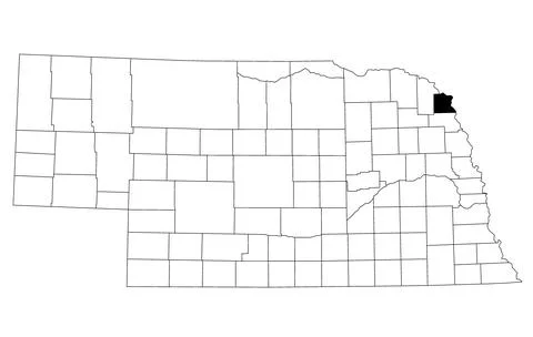 Map of Dakota County in Nebraska state on white background. single County m.. Stock Illustration